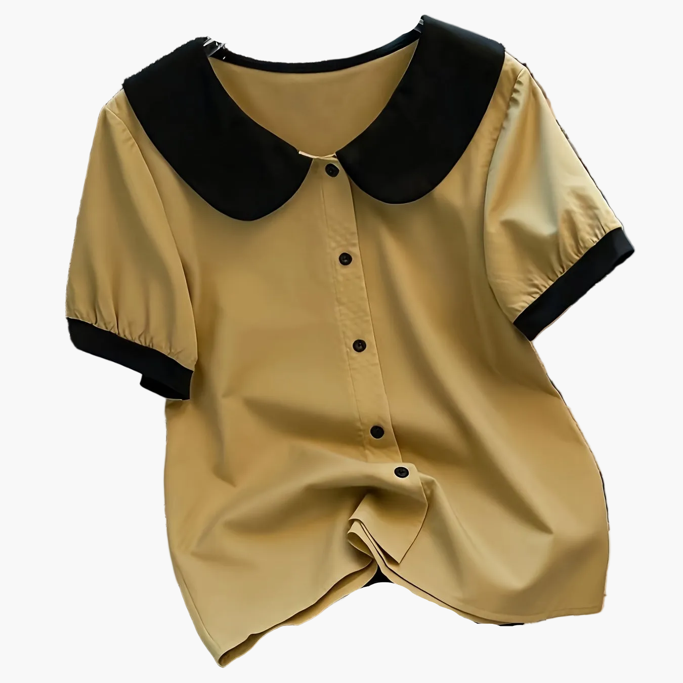 Dam Blus Elegant Kortärmad Med Krage