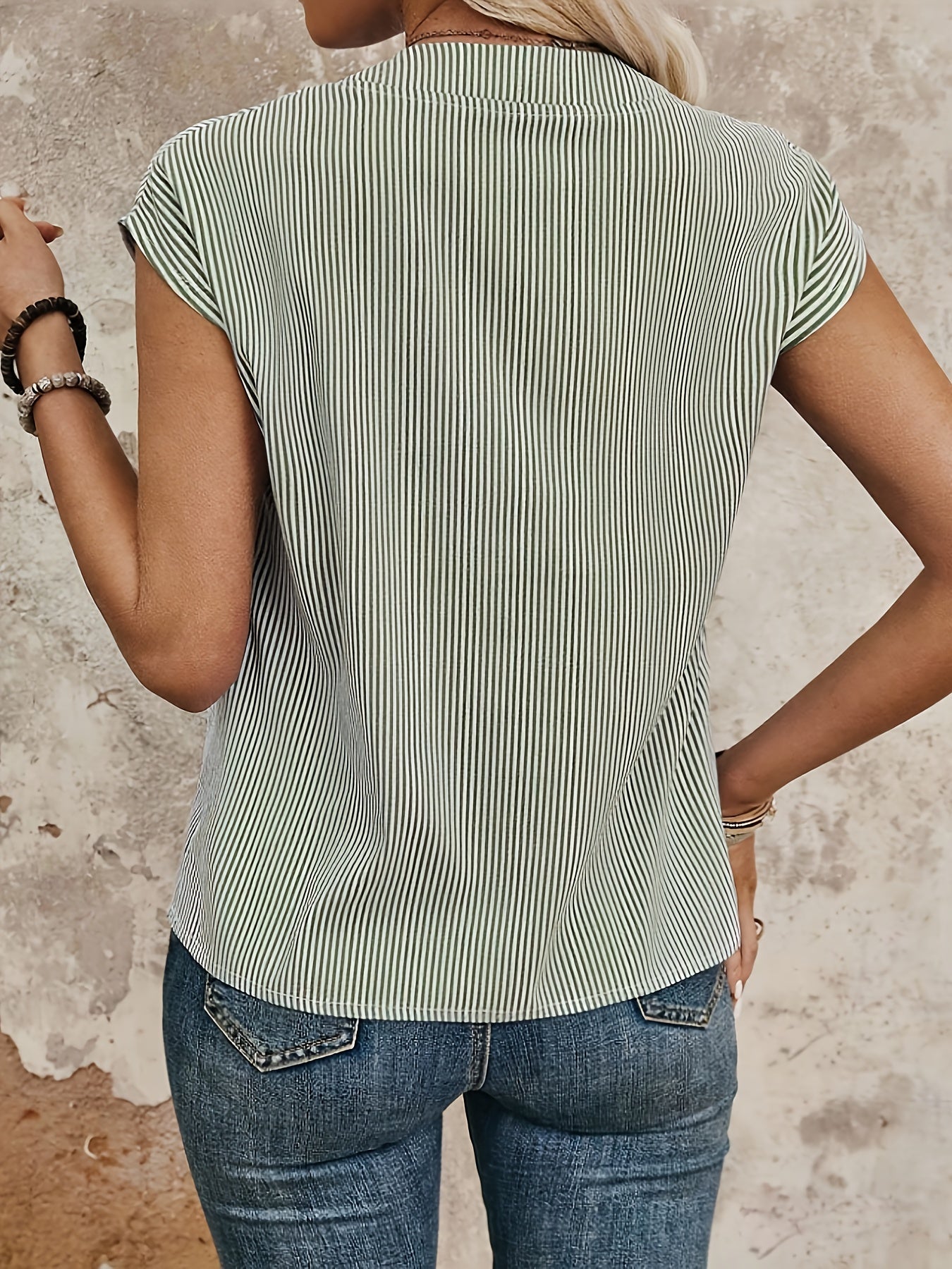 Dam Blus Elegant Randig V