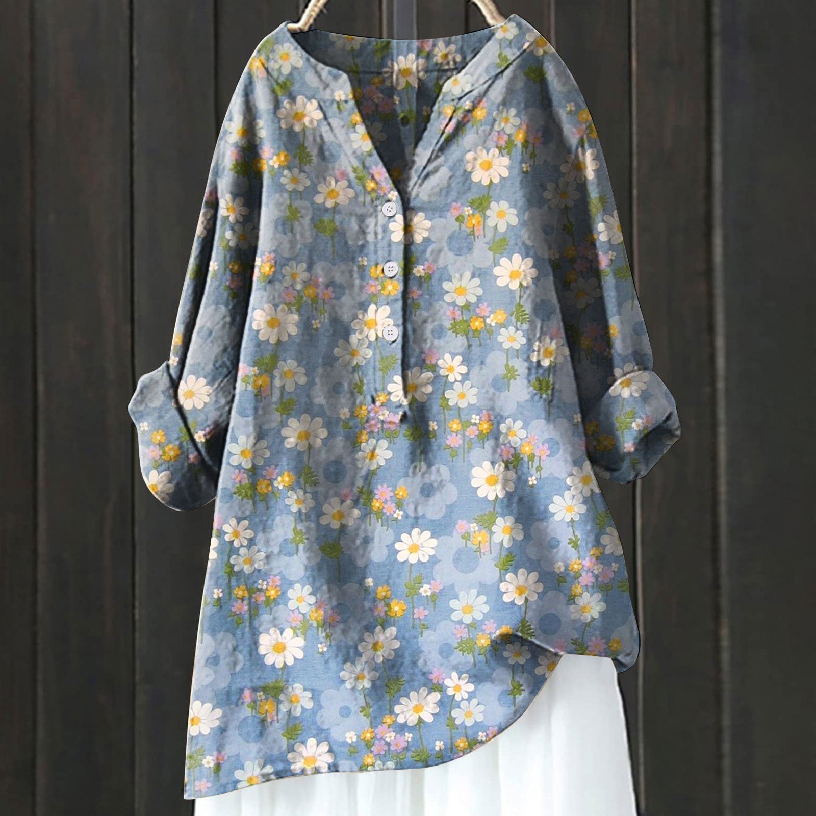 Damblus i kinesisk stil med blommigt