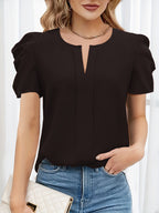 Dam Elegant Blus med Puffärm och