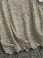 Damtop med broderi och bohemisk stil,