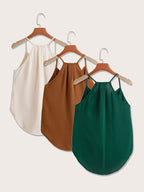 Dam Halterneck Draperad Ärmlös Blus