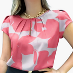 Dam Blus Kortärmad Elegant Kontorsstil Lös