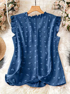 Dam Elegant Blus med Volangdetaljer och