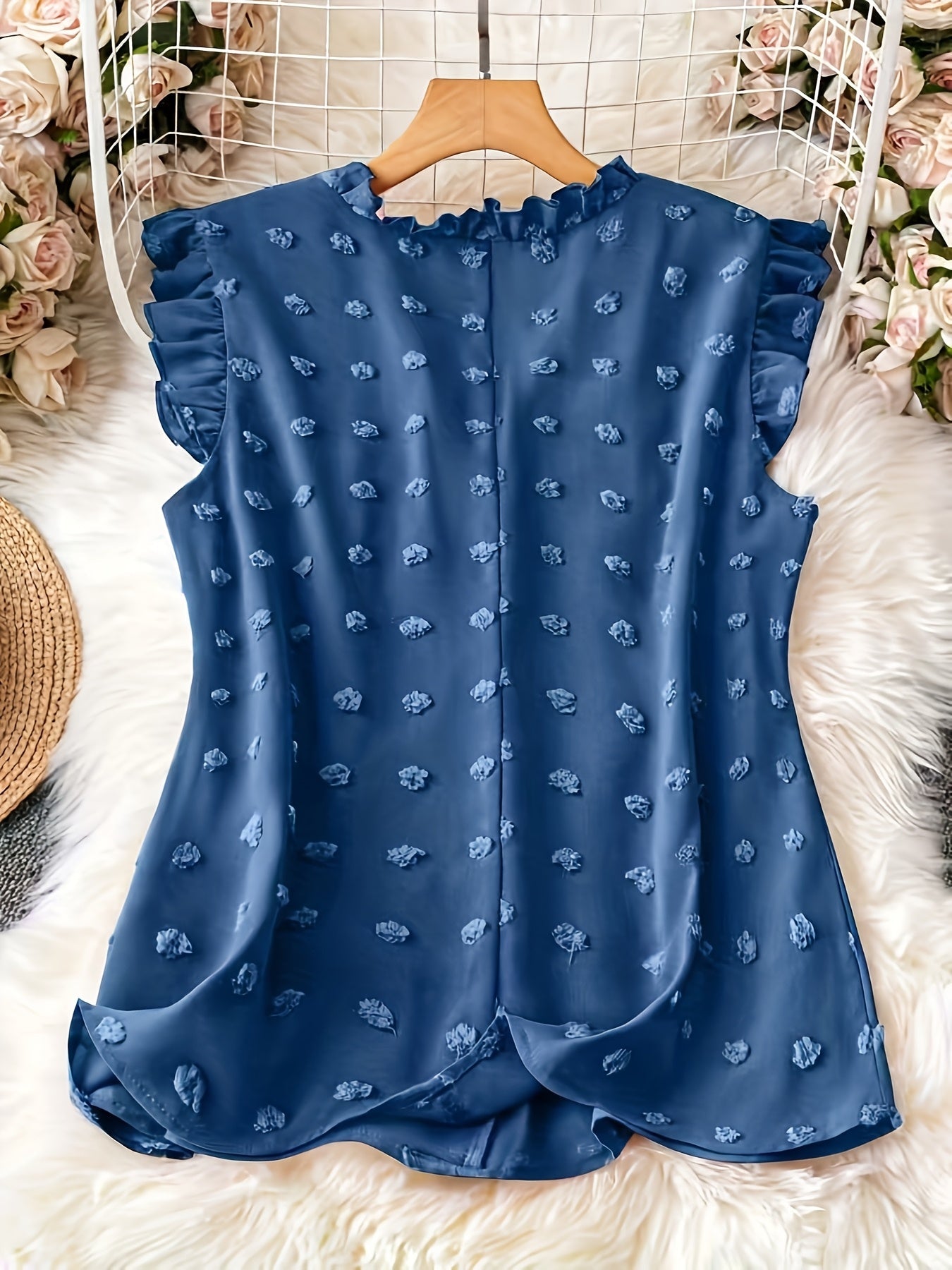Dam Elegant Blus med Volangdetaljer och