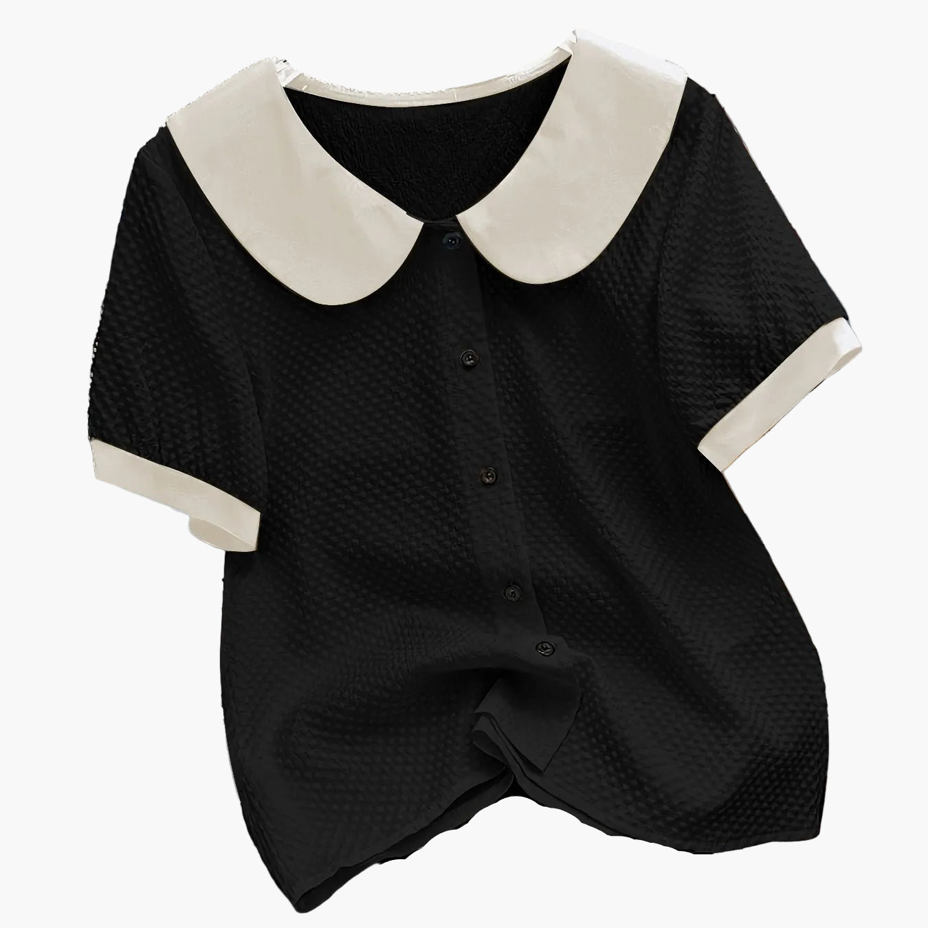 Dam Blus Elegant Kortärmad Med Krage