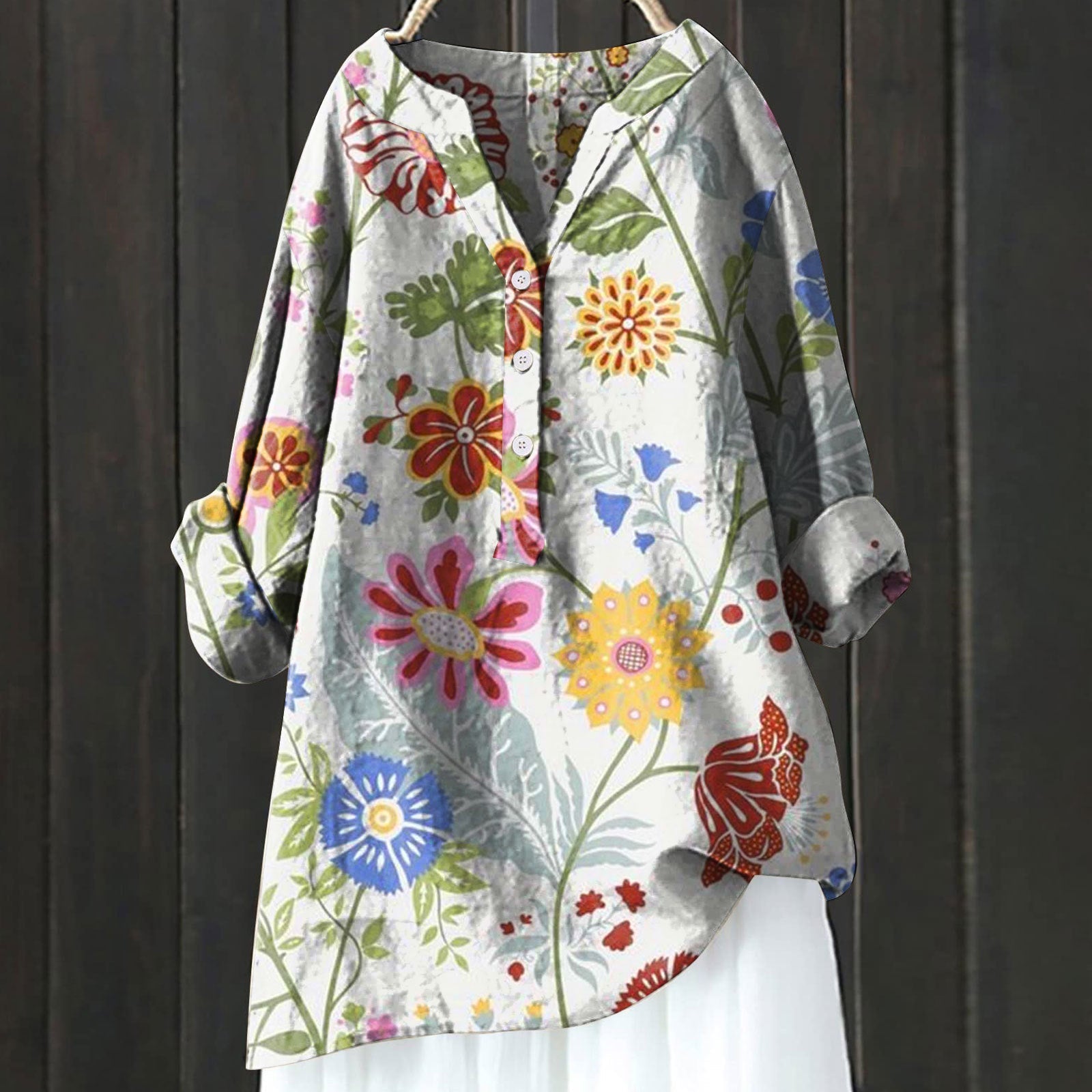 Damblus i kinesisk stil med blommigt