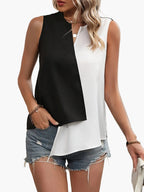 Dam Topp Elegant Asymmetrisk Ärmlös Sommarblus
