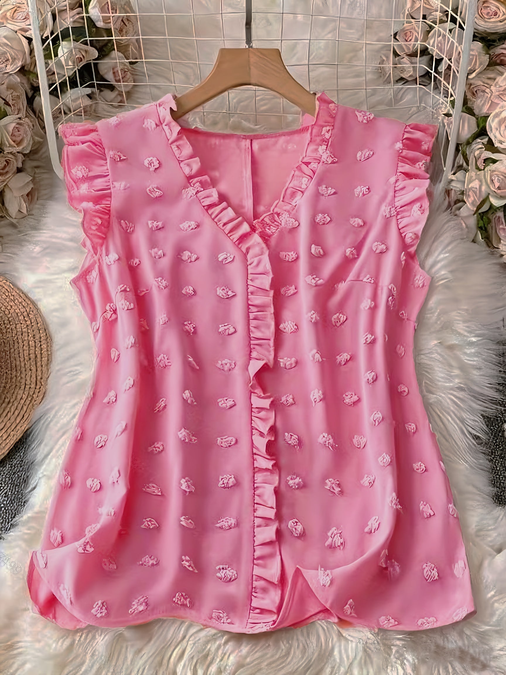 Dam Elegant Blus med Volangdetaljer och