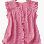 Dam Elegant Blus med Volangdetaljer och