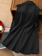 Dam Ärmlös Elegant Blus med Broderade