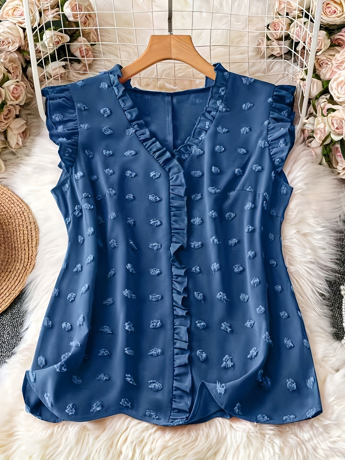 Dam Elegant Blus med Volangdetaljer och