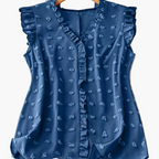 Dam Elegant Blus med Volangdetaljer och