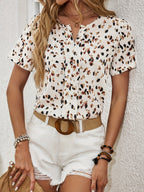 Dam Elegant Somrig Kortärmad Blus med