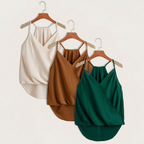 Dam Halterneck Draperad Ärmlös Blus