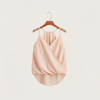 Dam Halterneck Draperad Ärmlös Blus
