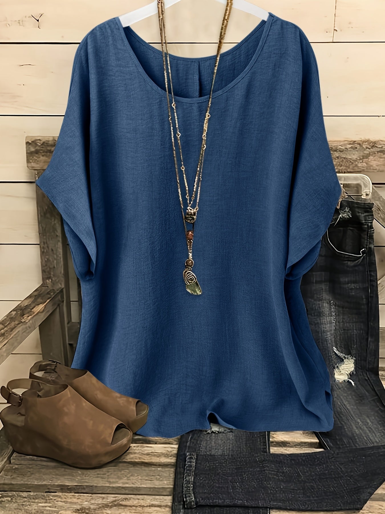 Dam Casual Blus med Lös Passform