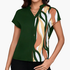 Dam Elegant Blus med Geometriskt Mönster