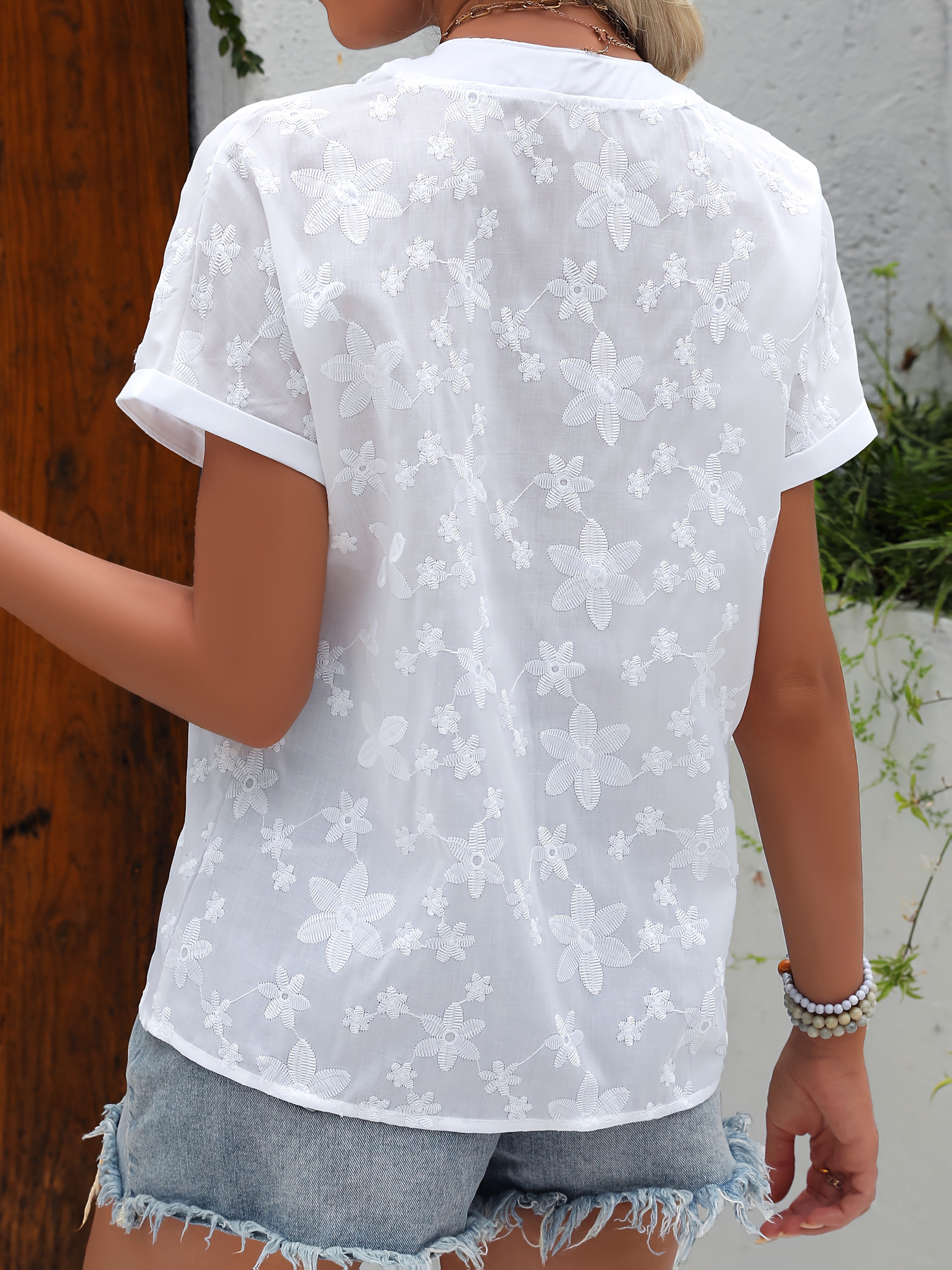 Dam Blus Somrig Elegant Blommig V