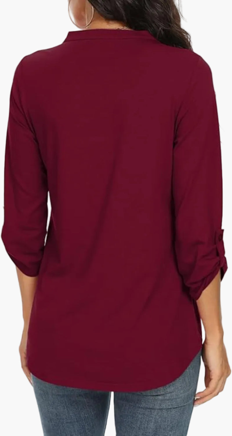 Dam Blus Elegant Vardagsstil med Lätt