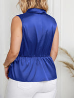 Dam Elegant Asymmetrisk Ärmlös Blus med