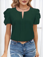 Dam Elegant Blus med Puffärm och