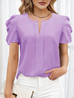 Dam Elegant Blus med Puffärm och