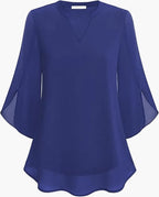 Dam Blus Elegant Vardagsstil med Lätt