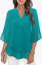 Dam Blus Elegant Vardagsstil med Lätt