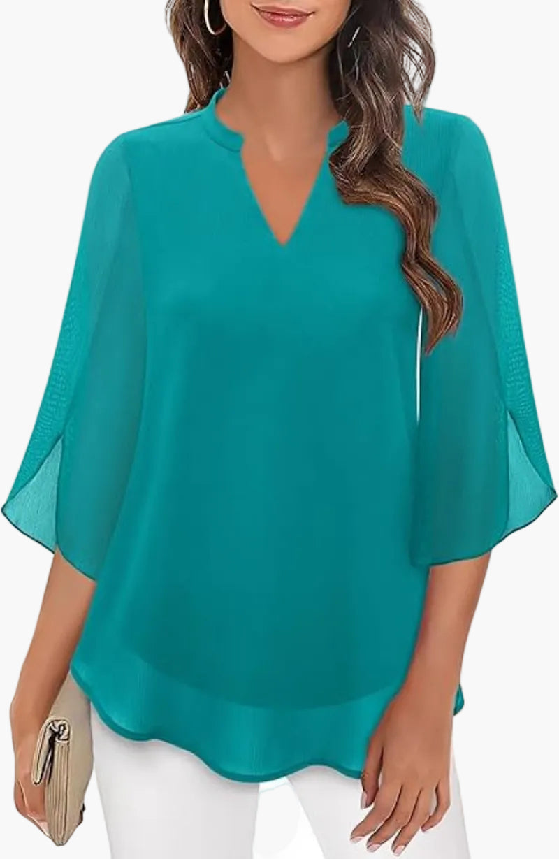 Dam Blus Elegant Vardagsstil med Lätt