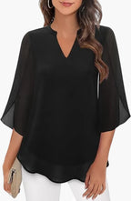 Dam Blus Elegant Vardagsstil med Lätt