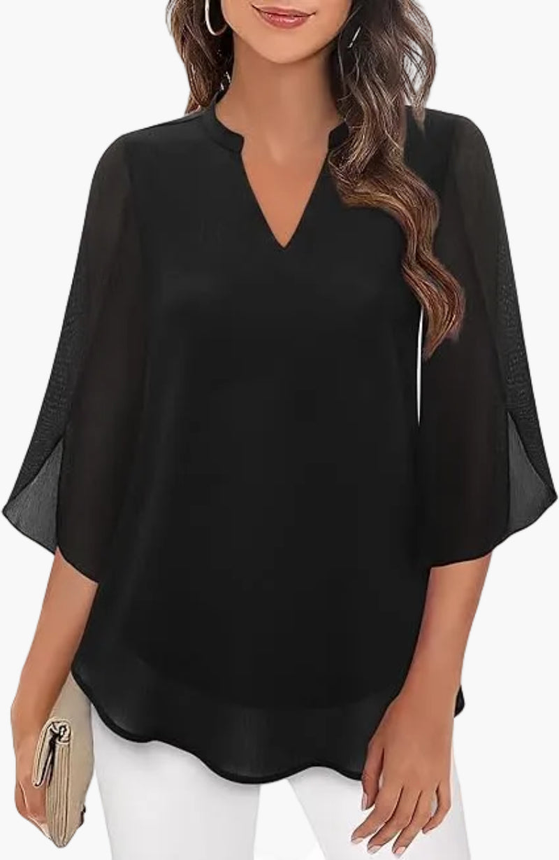 Dam Blus Elegant Vardagsstil med Lätt
