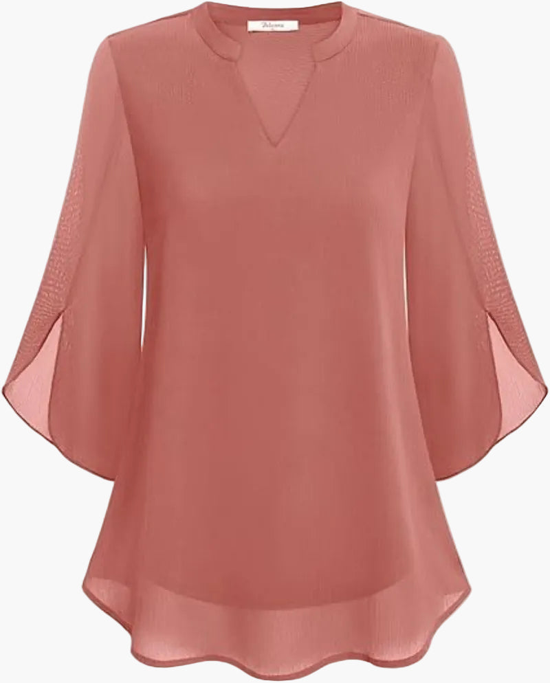Dam Blus Elegant Vardagsstil med Lätt
