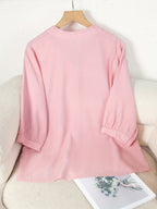 Dam Elegant Blus med Broderade Blommor