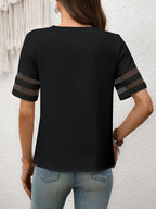 Dam Blus med Asymmetrisk Krage och
