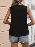 Dam Topp Elegant Asymmetrisk Ärmlös Sommarblus