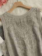 Damtop med broderi och bohemisk stil,