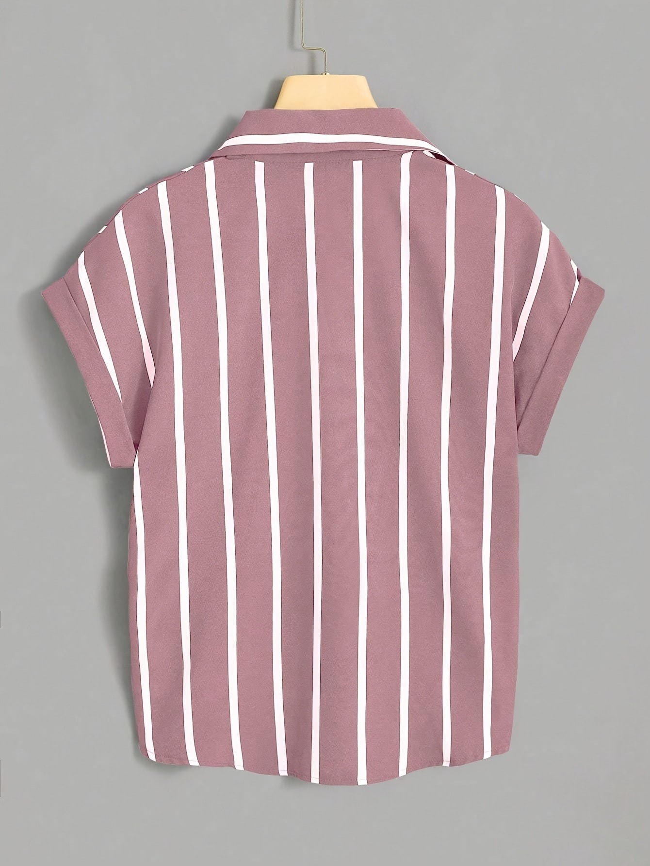 Dam Blus Kortärmad Randig Med Knut