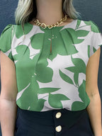Dam Blus Kortärmad Elegant Kontorsstil Lös