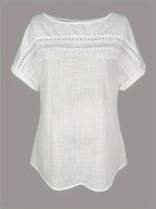 Dam Topp Elegant Sommarblus med Spets
