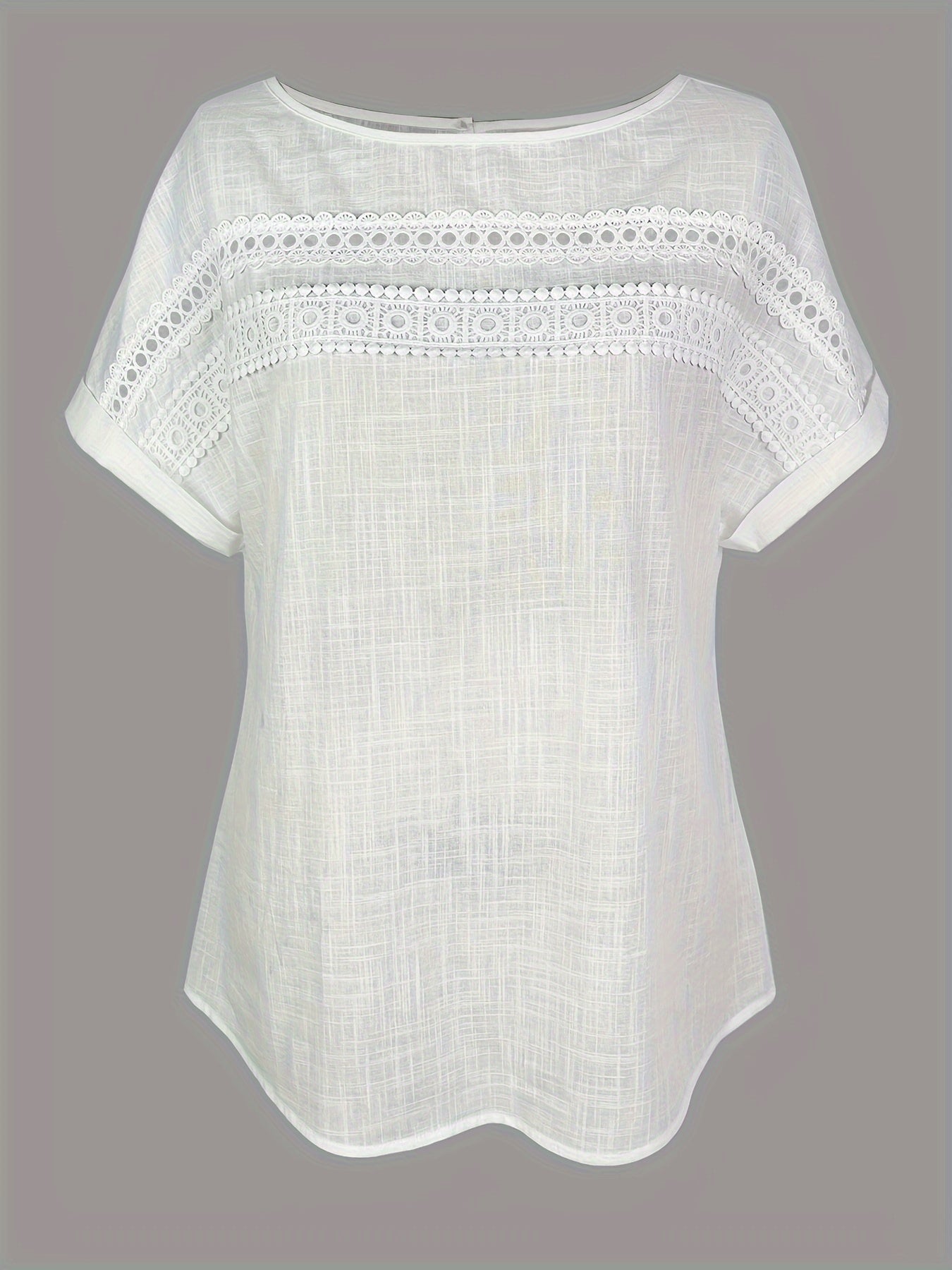 Dam Topp Elegant Sommarblus med Spets