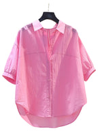 Dam Blus Oversize Skjorta med Avslappnad