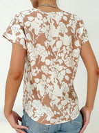 Dam Elegant Blus med Blommönster och