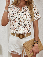Dam Elegant Somrig Kortärmad Blus med