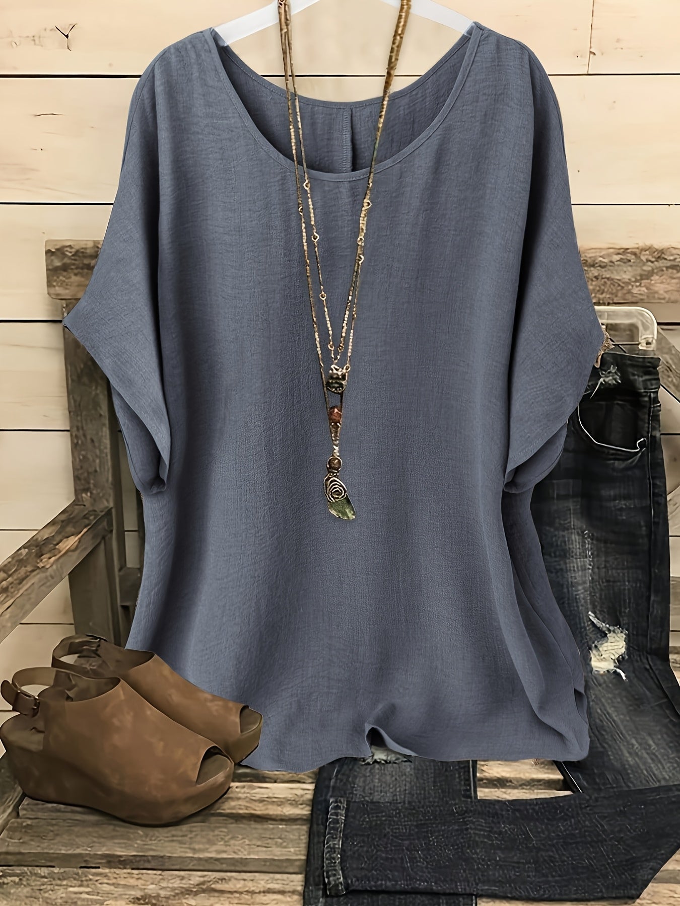 Dam Casual Blus med Lös Passform
