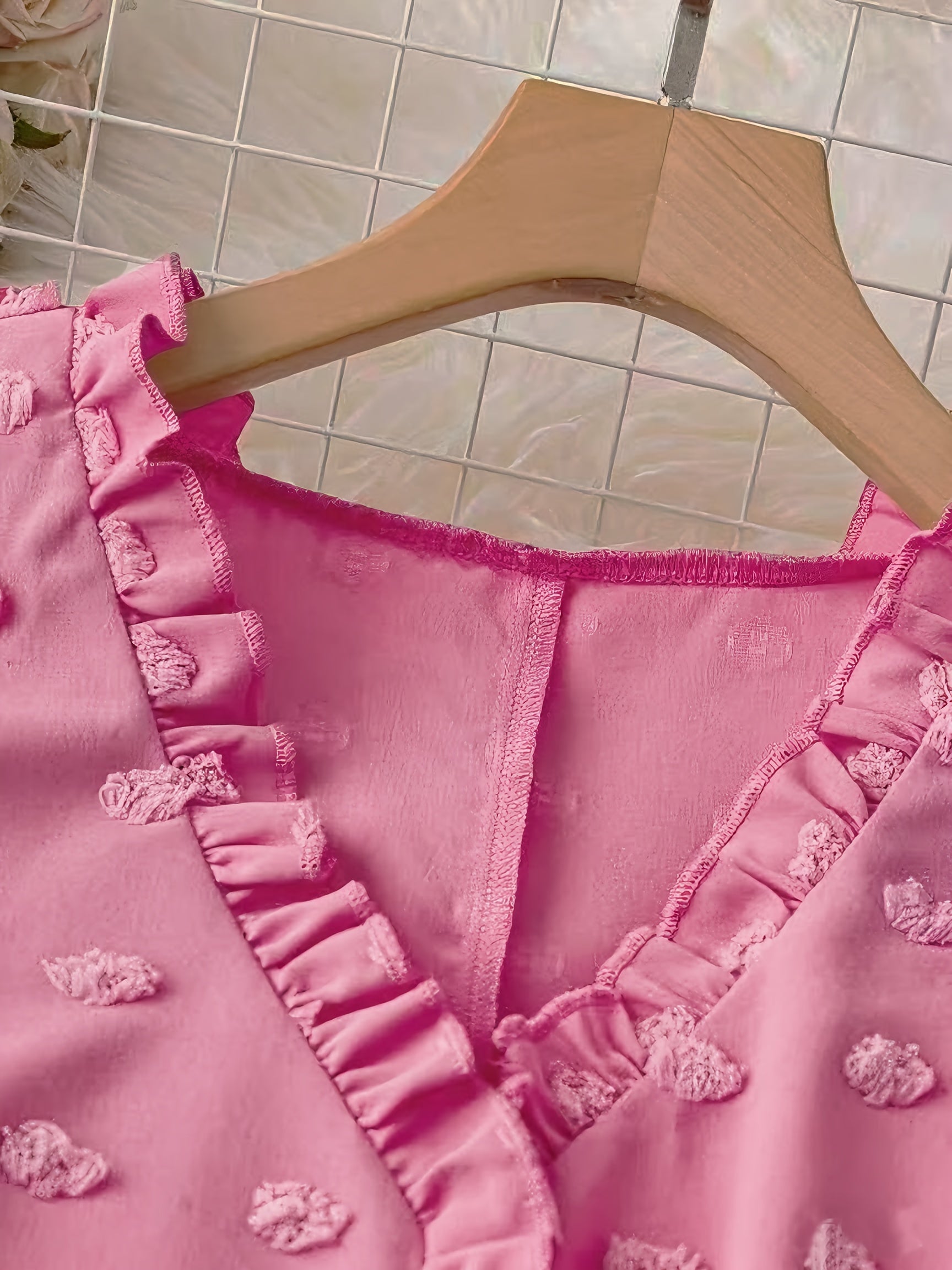 Dam Elegant Blus med Volangdetaljer och