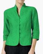 Dam Blus Kavajstil Ståkrage Elegant Vardags