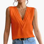 Dam Elegant Ärmlös Blus för Kontor