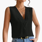 Dam Elegant Ärmlös Blus för Kontor