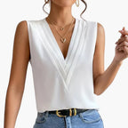Dam Elegant Ärmlös Blus för Kontor